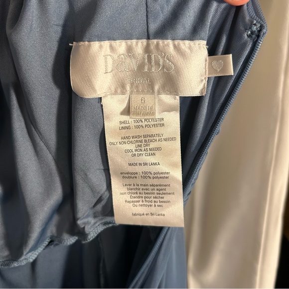 David’s Bridal Bridesmaid Dress Steel Blue - Picture 4 of 6